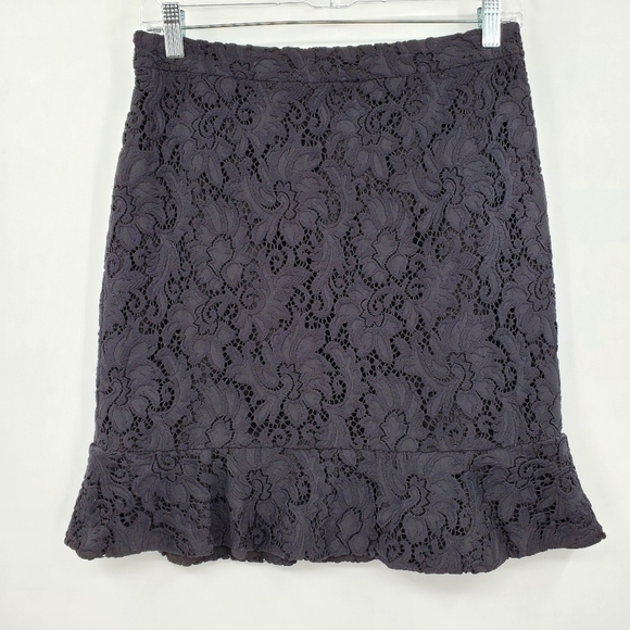 Club Monaco Navy Floral Lace Mini Skirt - Picture 1 of 5